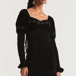 Love Schack Fancy Velvet Dress with embellished top